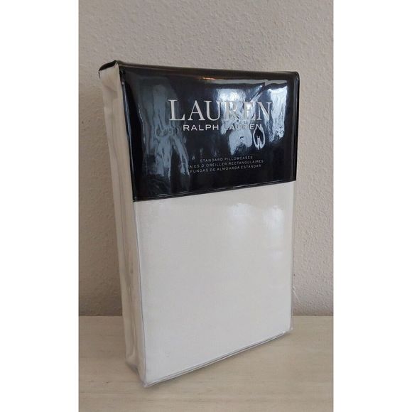 Ralph Lauren CHIC CREAM Lauren Flannel 100% Cotton Standard Pillowcases 2-Pack - Picture 3 of 10